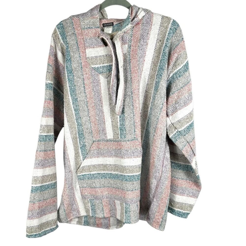 Earthbound Trading Company Multi-Color Striped Hoodie Size XL (46–48)